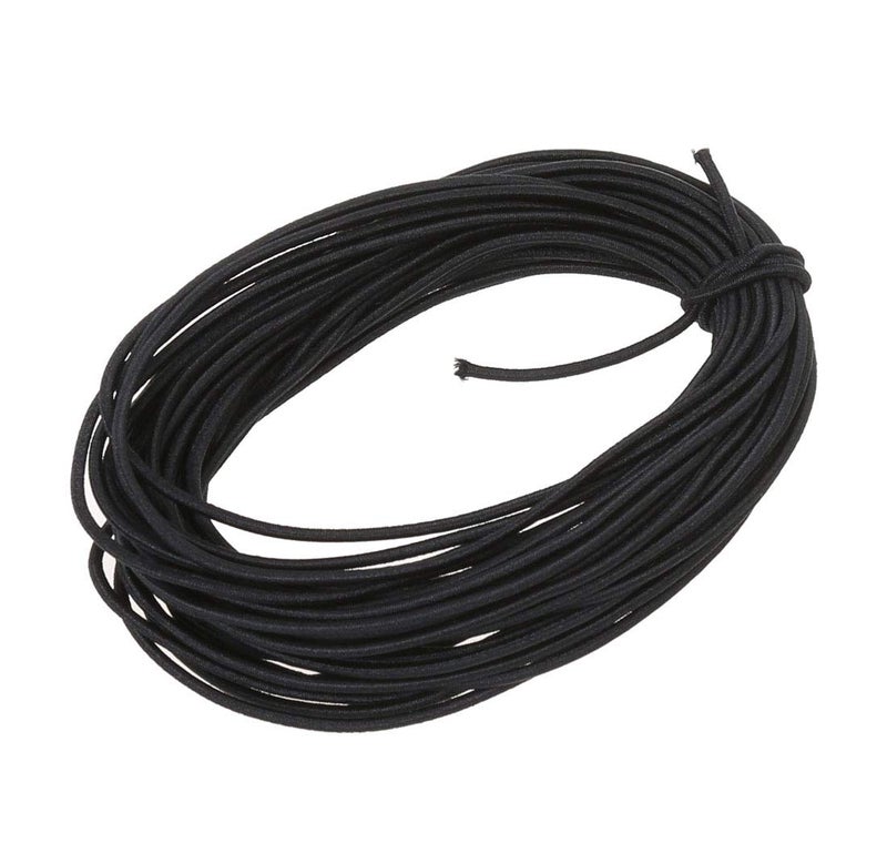 Usew 2 mm Heavy Round Elastic Cord,10 Yards (Black)
